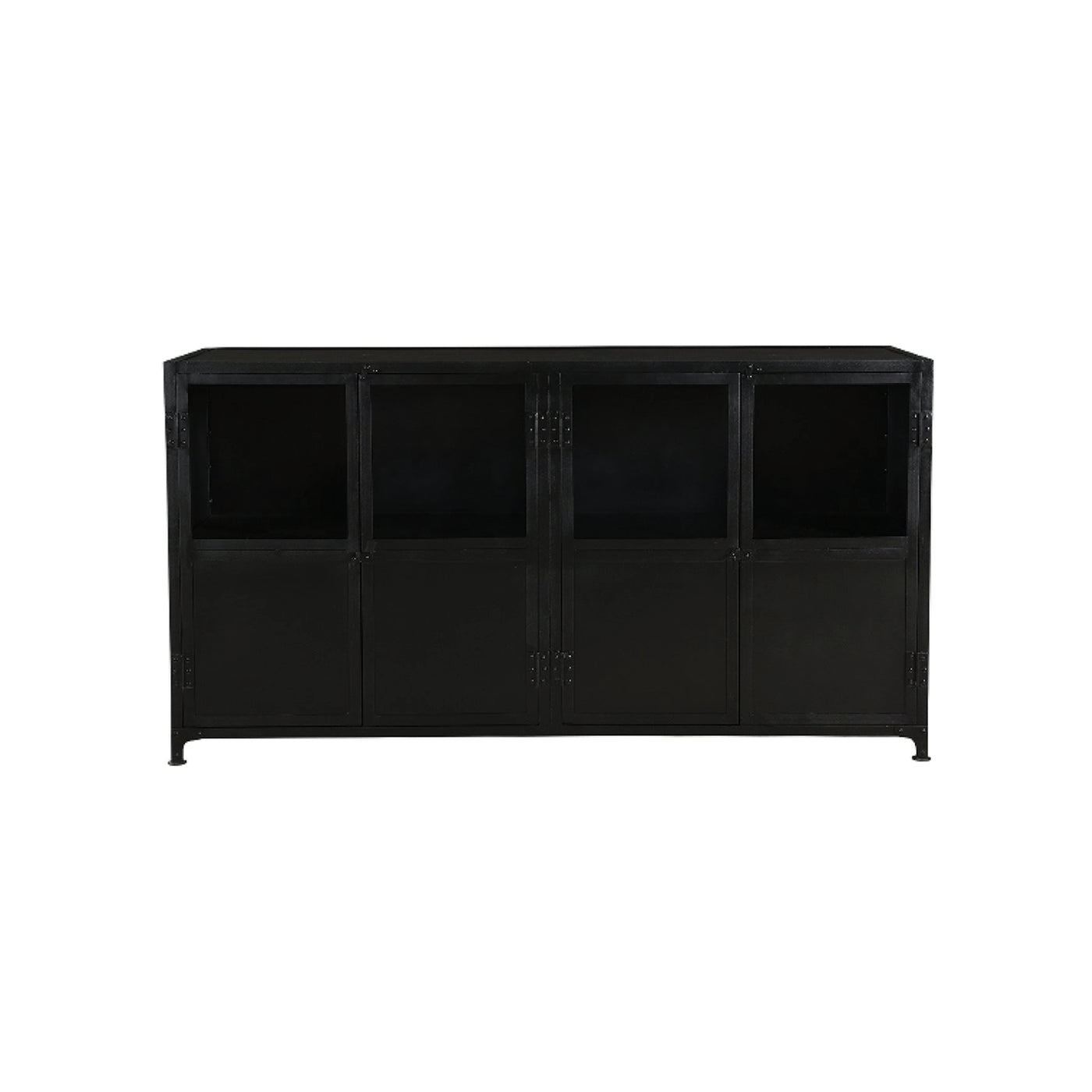 Industrial Metal Buffet Cabinet in Black