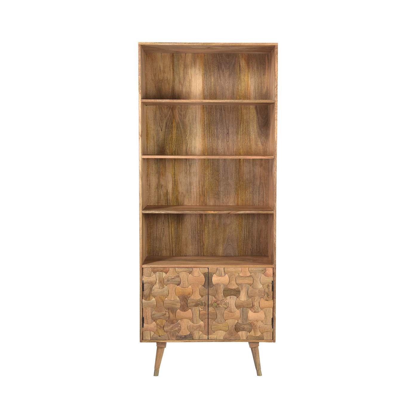 Clio 5-Shelf Bookcase in Light Honey Finish