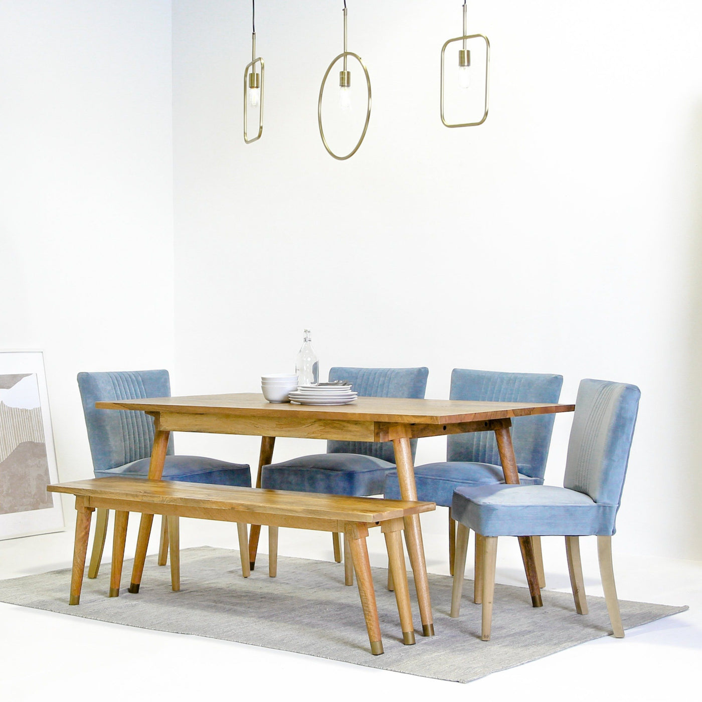 Clio 8-Seat Dining Table in Light Honey Finish
