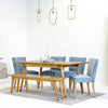 Clio 6-Seat Dining Table in Light Honey Finish