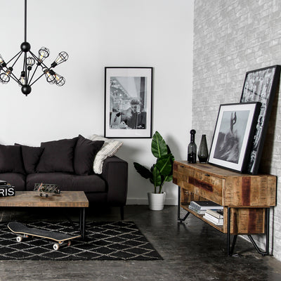 Casual Modern Home Media Unit in Multi-tone Natural Finish