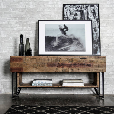 Casual Modern Home Media Unit in Multi-tone Natural Finish