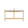Jansen Round Cocktail Table in Glass & White Oak