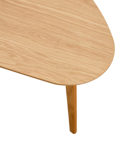 Freya Kidney-shaped Nesting Cocktail Tables in White Oak