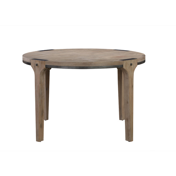 Iman Small Round Dining Table in Light Brown Finish