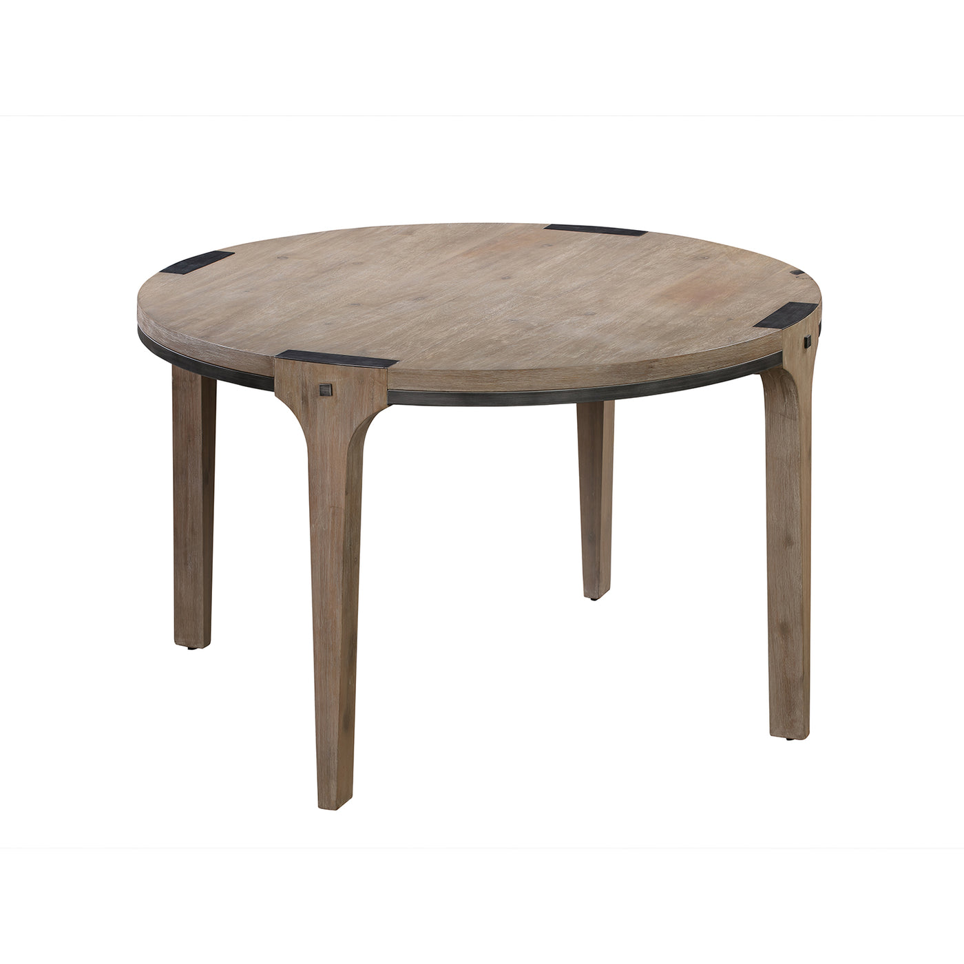 Iman Small Round Dining Table in Light Brown Finish