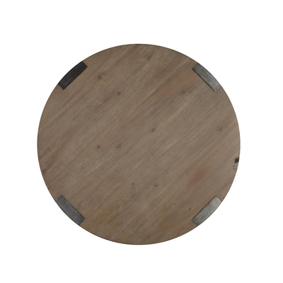 Iman Small Round Dining Table in Light Brown Finish