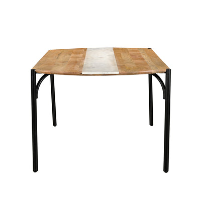 Lunas Dining Table in Mango Wood & White Marble