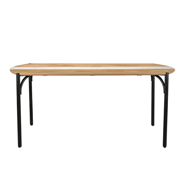 Lunas Dining Table in Mango Wood & White Marble