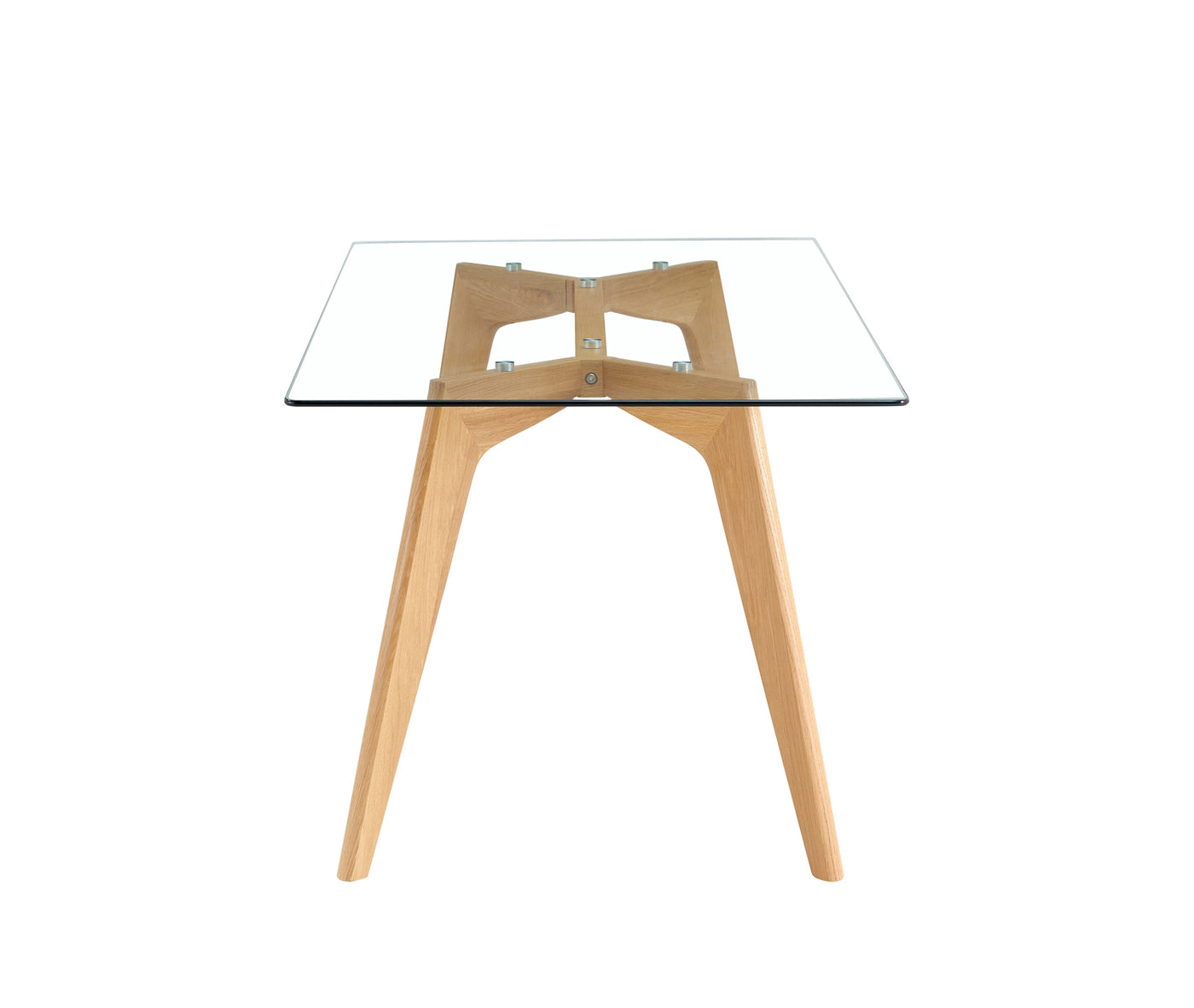 Olav 6-Person Rectangular Dining Table in Glass & White Oak