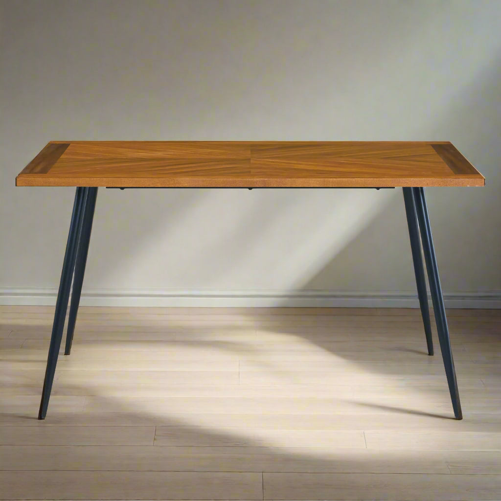 Arlo Dining Table in Wood Veneer & Metal Legs