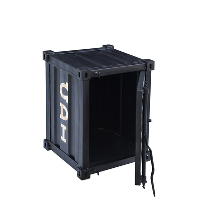 Container-Style Nightstand in Black