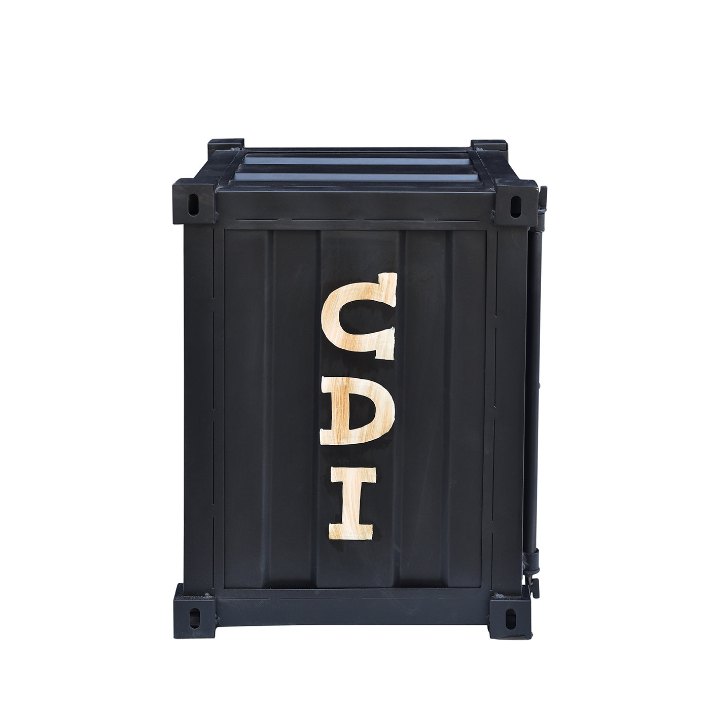 Container-Style Nightstand in Black