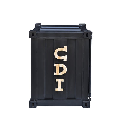 Container-Style Nightstand in Black