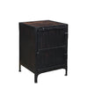 Industrial 2-Drawer Nightstand—Distressed Metal in Black