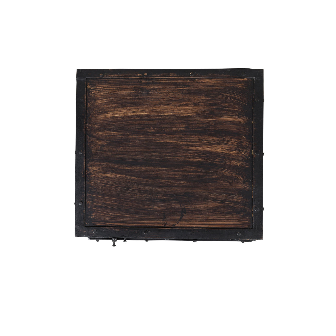 Industrial 2-Drawer Nightstand—Distressed Metal in Black