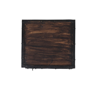 Industrial 2-Drawer Nightstand—Distressed Metal in Black