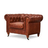 Vintage Single-Seat Leather Chesterfield Sofa