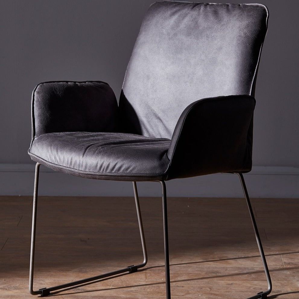 Dean Faux Leather Armchair in Vintage Grey