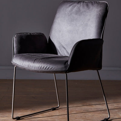 Dean Faux Leather Armchair in Vintage Grey