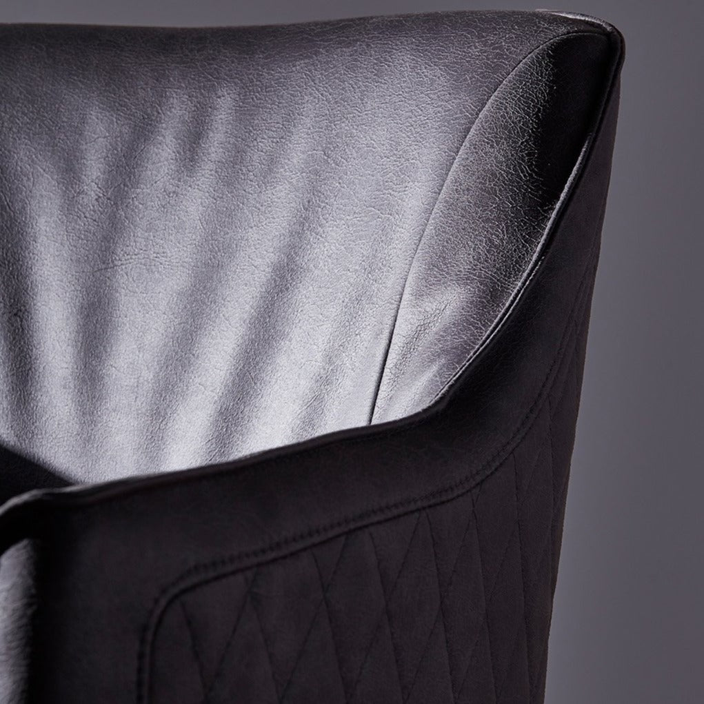 Wayne Faux Leather Armchair in Grey